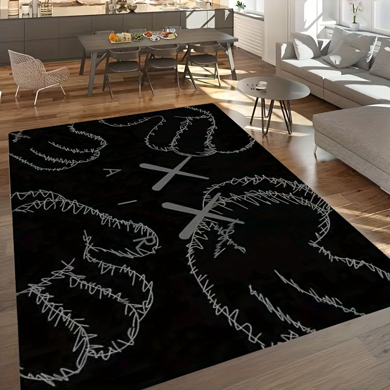 Modern Abstract Fluffy Living Room Rug