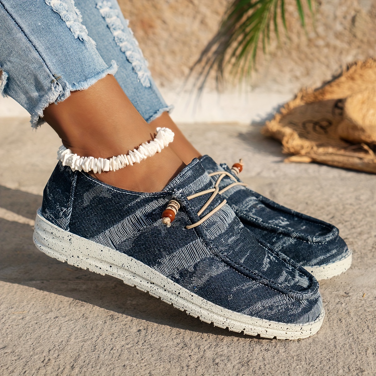 Ripped denim hot sale shoes