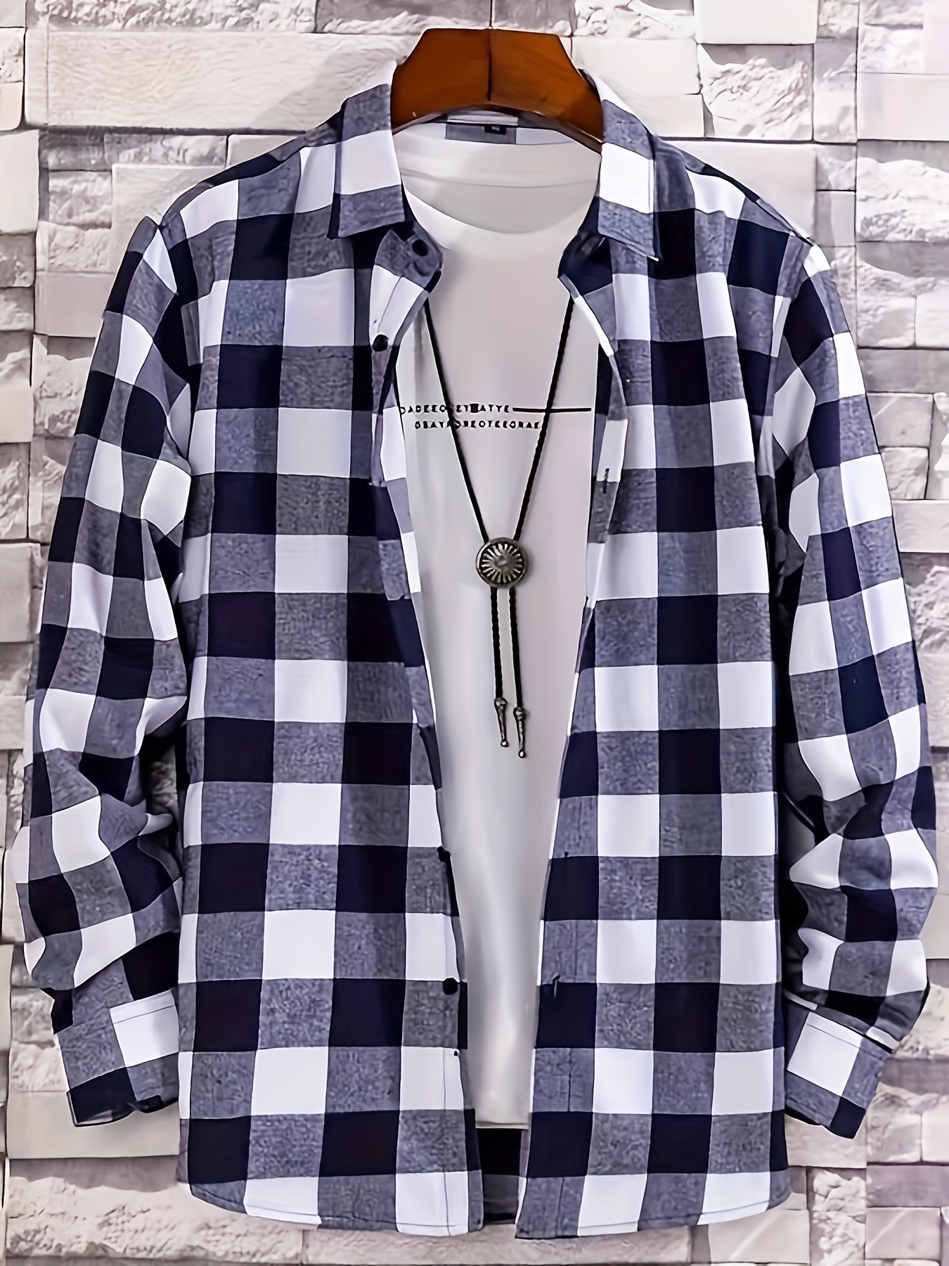 Fish Scale Pattern Collar Button Shirt Casual Long - Temu Republic