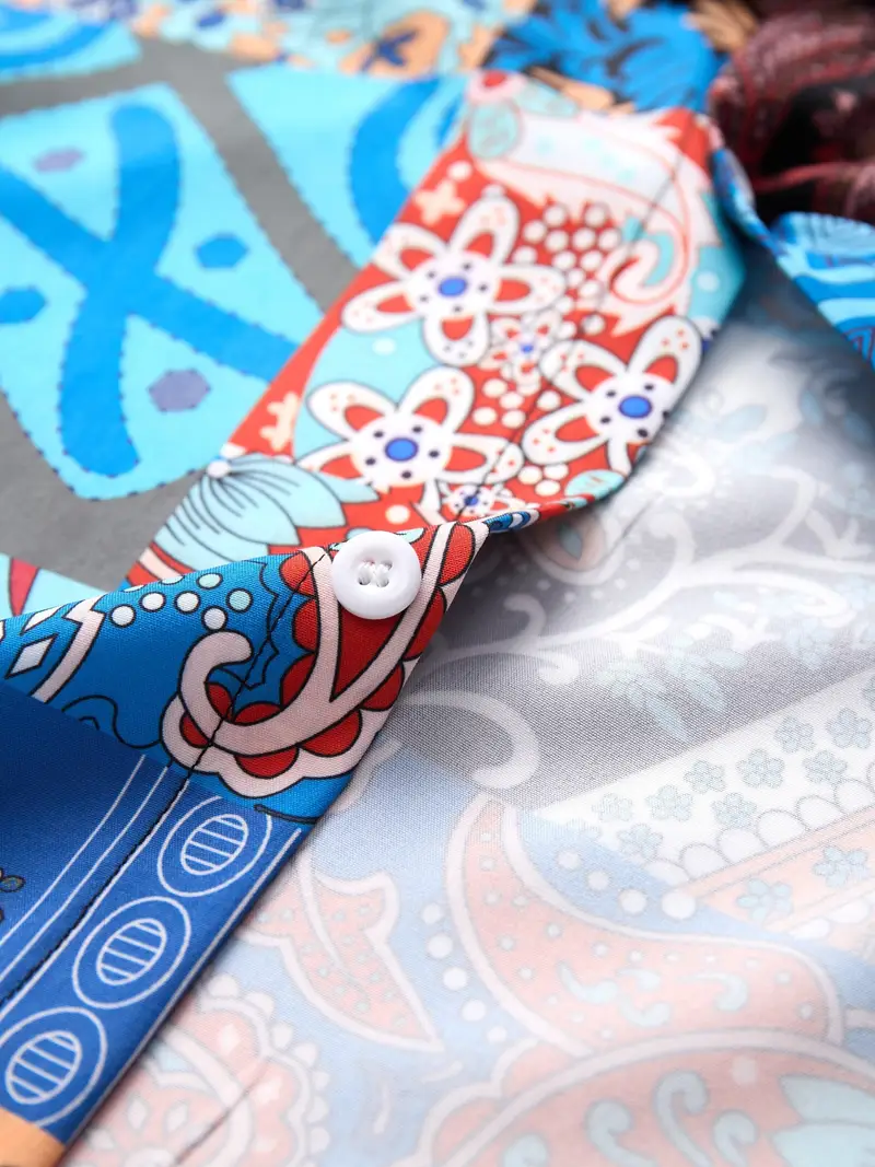 mens 2pcs outfits lapel s hawaiian and drawstring s set for summer mens details 2