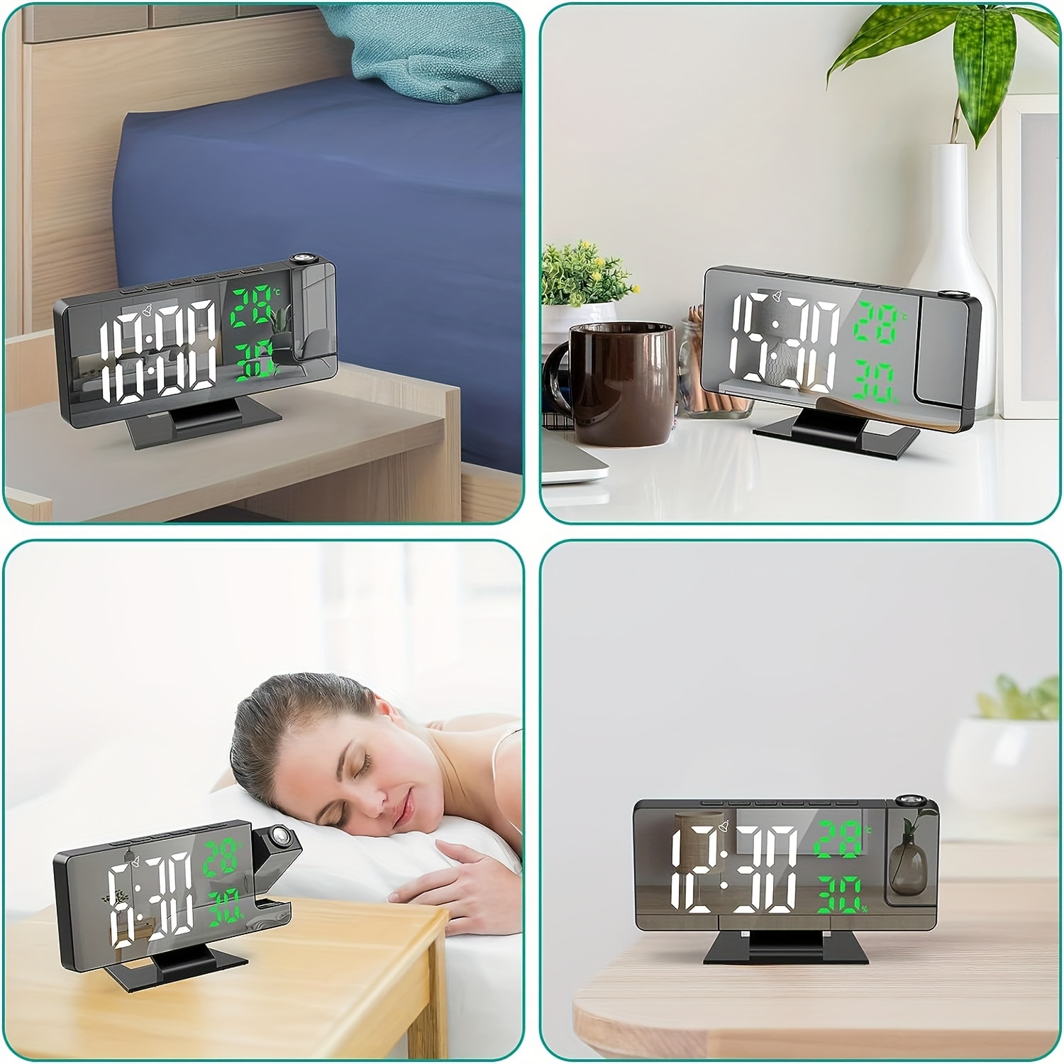 Sveglia con proiezione digitale a LED, orologio da tavolo, camera da letto,  comodino, timer di spegnimento, grande soffitto – i migliori prodotti nel  negozio online Joom Geek