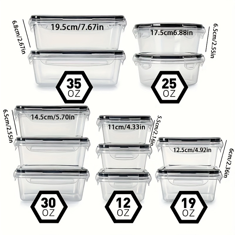Rectangular Glass Jar Airtight lock Storage Container (set of 9