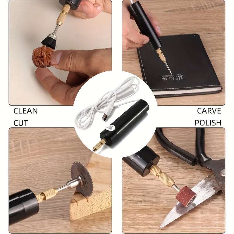 Herramienta eléctrica de perforación DIY, Mini taladro eléctrico para  manualidades, joyería de resina, herramienta de artesanía de madera, taladro  USB, pluma de grabado, taladro giratorio
