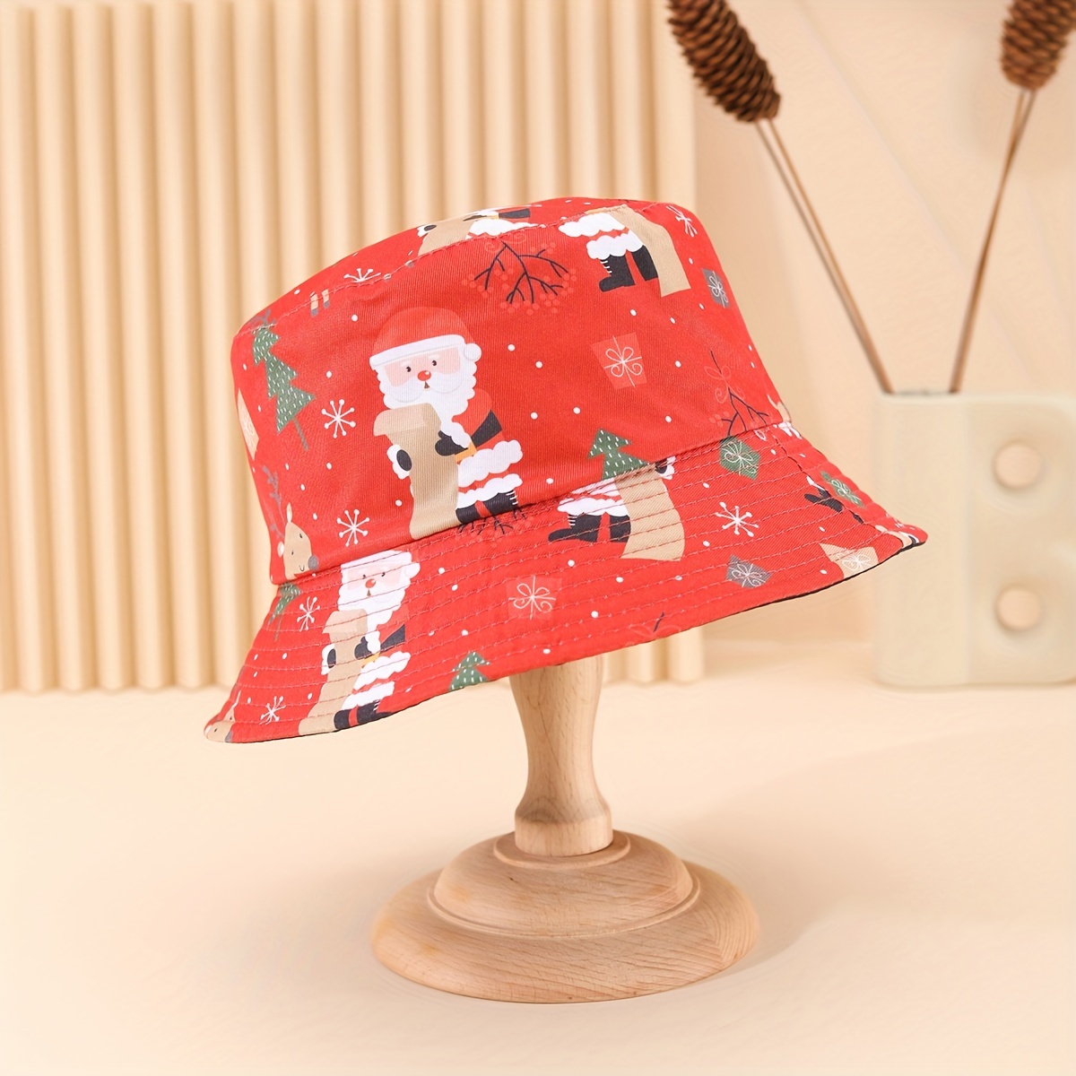 Embroidered Mushroom Bucket Hat Cute Cartoon Hat For Women New Year Presents Christmas Valentine's Gift For Her