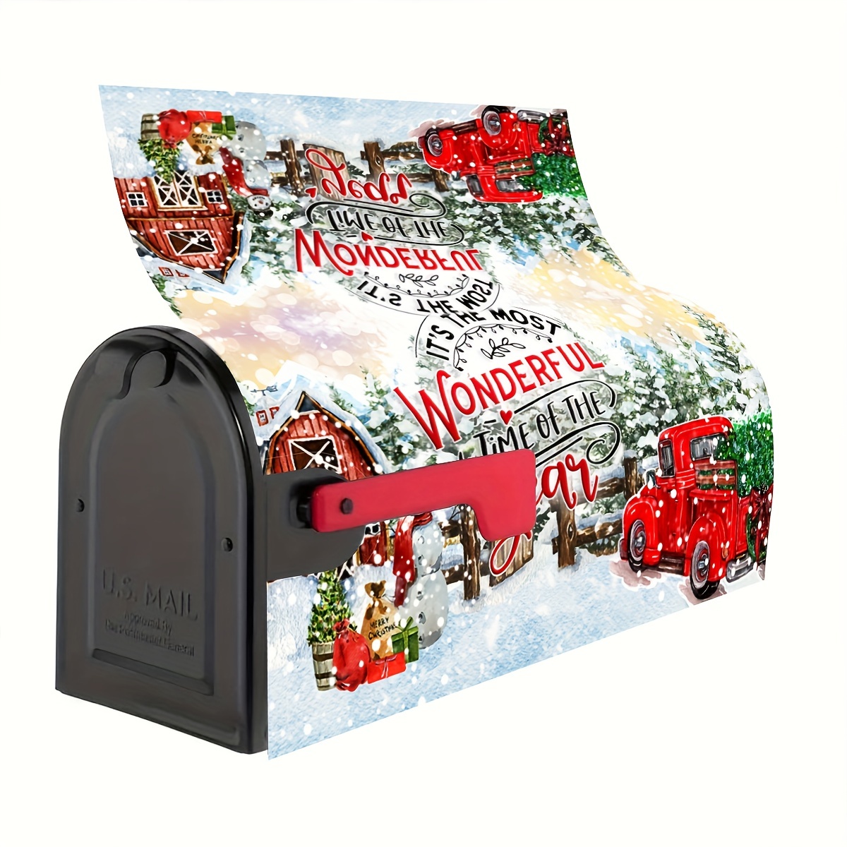 Merry Christmas Mailbox Covers Post Box Cover Wraps Temu