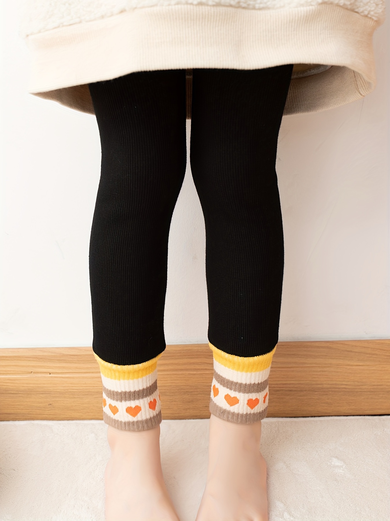 Thick Warm Footed Leggings Girls Fleece Leggings Fall Winter - Temu