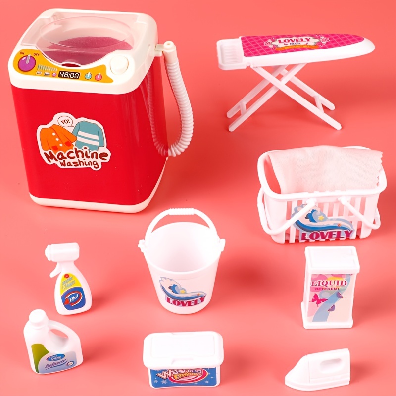 Simulation Kitchen Toy Washing Machine Mini Kitchen Set Tableware