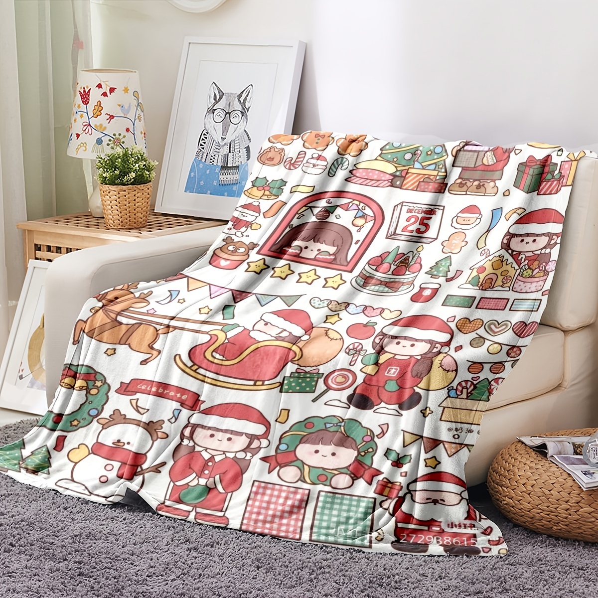 Throw Blanket Christmas Fleece Blanket Soft Warm Bed Couch Movie Watching  Blanket for Women Men Kids Cozy Flannel Blanket and Throws for All Seasons