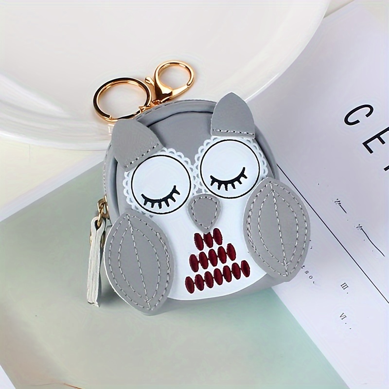 Coin purse fashion retro coin purse pu leather cartoon cute owl storage bag
