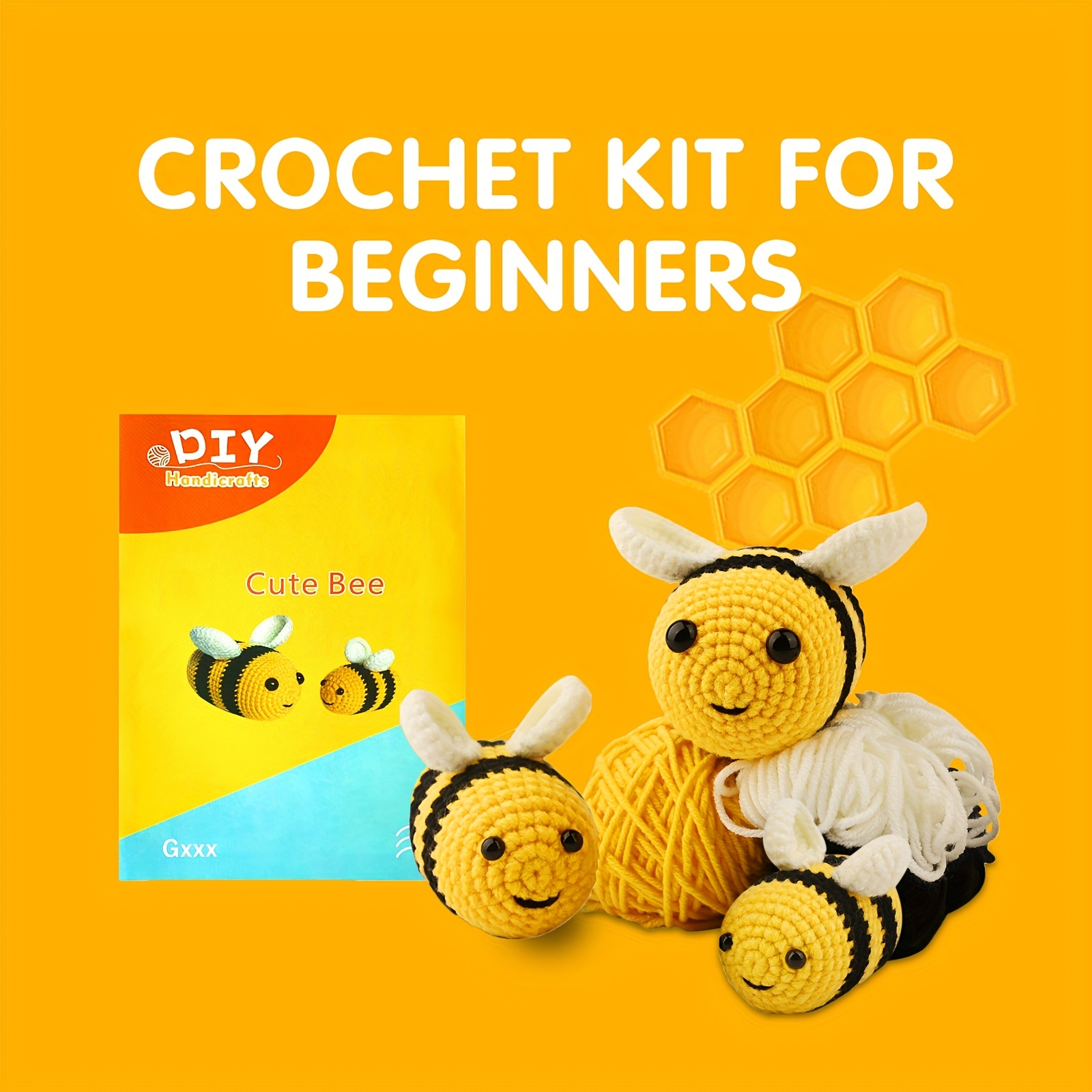 Beginner Bumble Bee Crochet Kit Easy Crochet Starter Kit Crochet