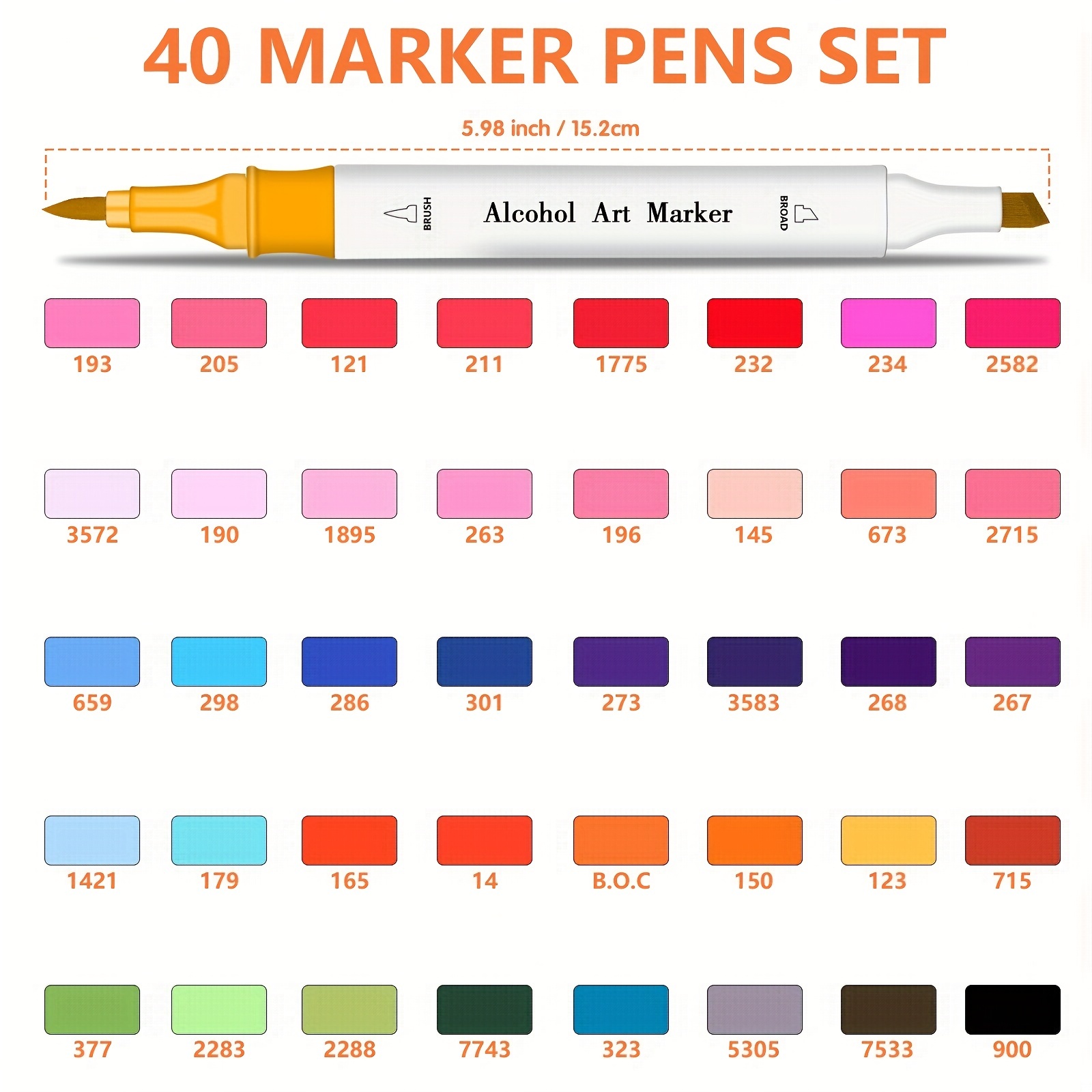 Ohuhu 40-color Alcohol Markers, Dual Tips Art Markers