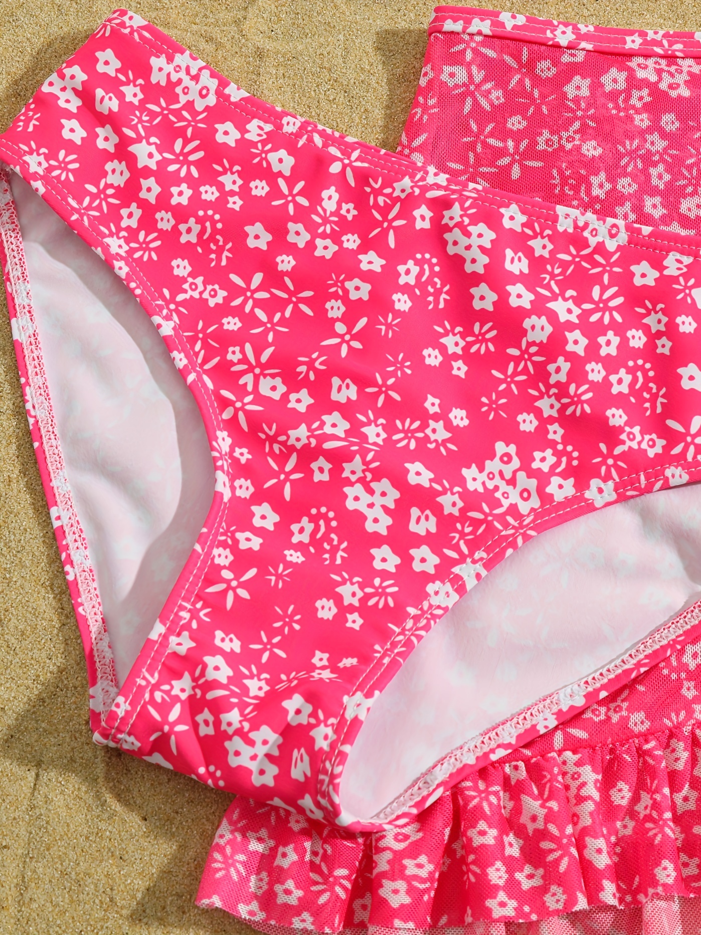 Matching Family Swimsuits Mommy and Me Matching Swimsuit Pink Floral Bikini  Sets