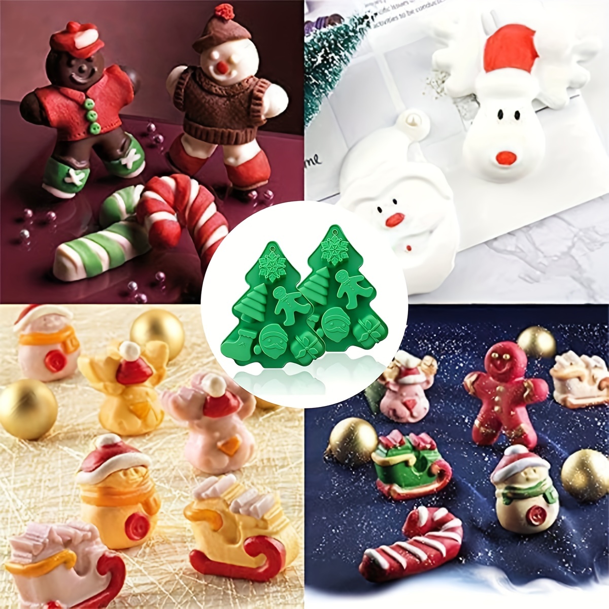 2pcs Christmas Shaped Silicone Baking Molds, Non-stick Silicone Cake Molds, Baking  Pans For Cakes And Muffins, Suitable For Kitchen Diy Baking Tools