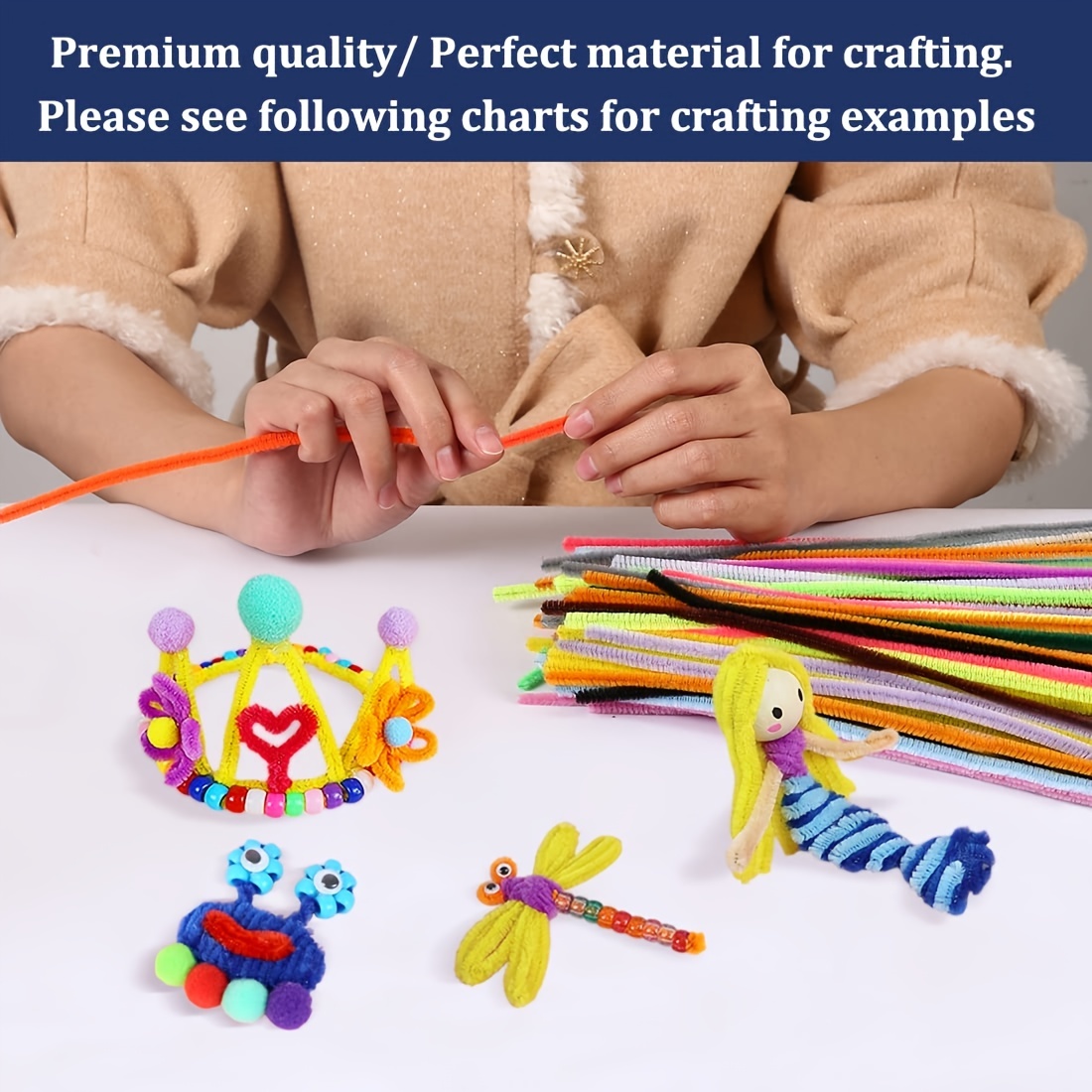 Pipe Cleaners, Cuttte 100pcs 10 Colors Pipe Cleaners Craft
