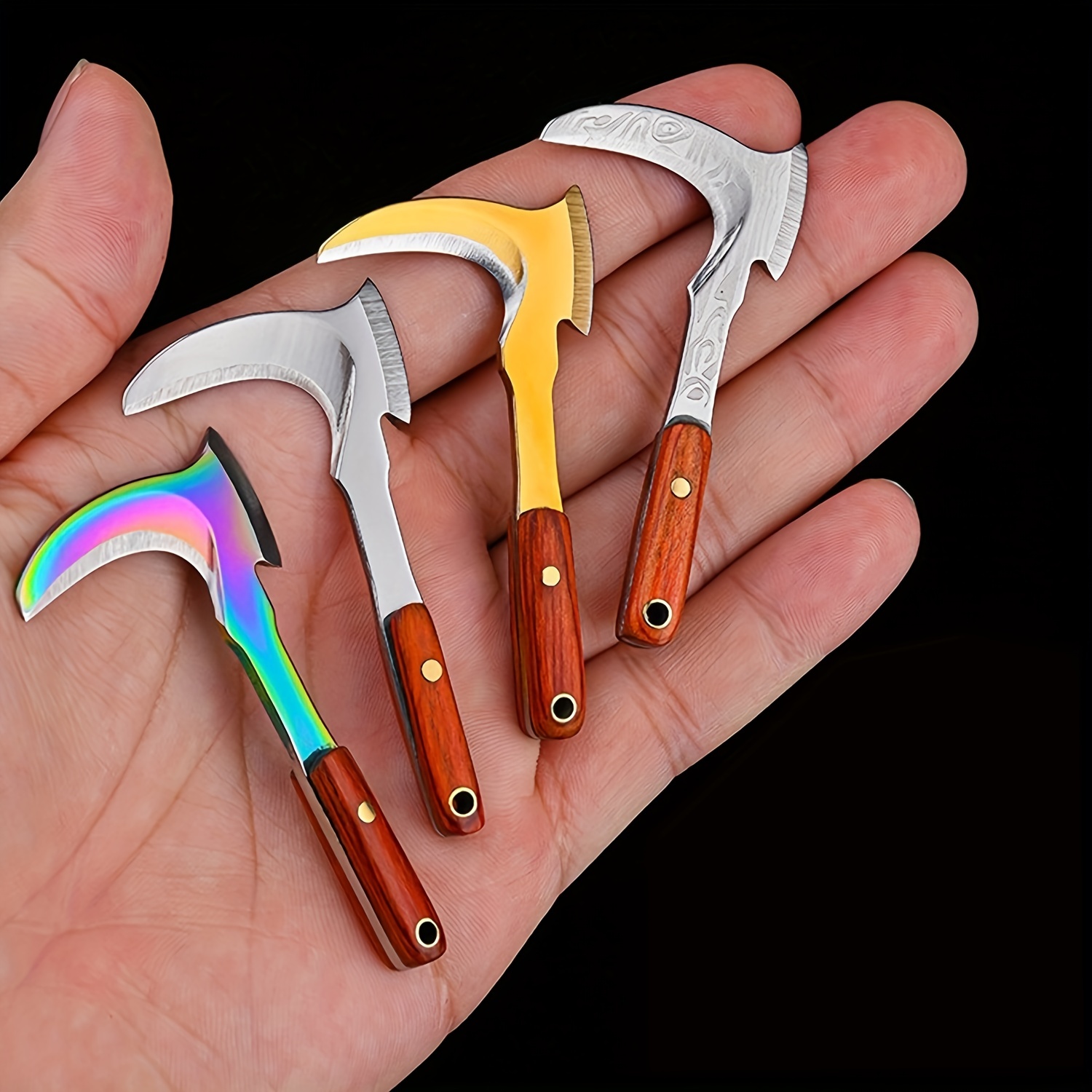 Sickle Bag Set Keychain For Men: Mini Sickle Knife Set For Edc