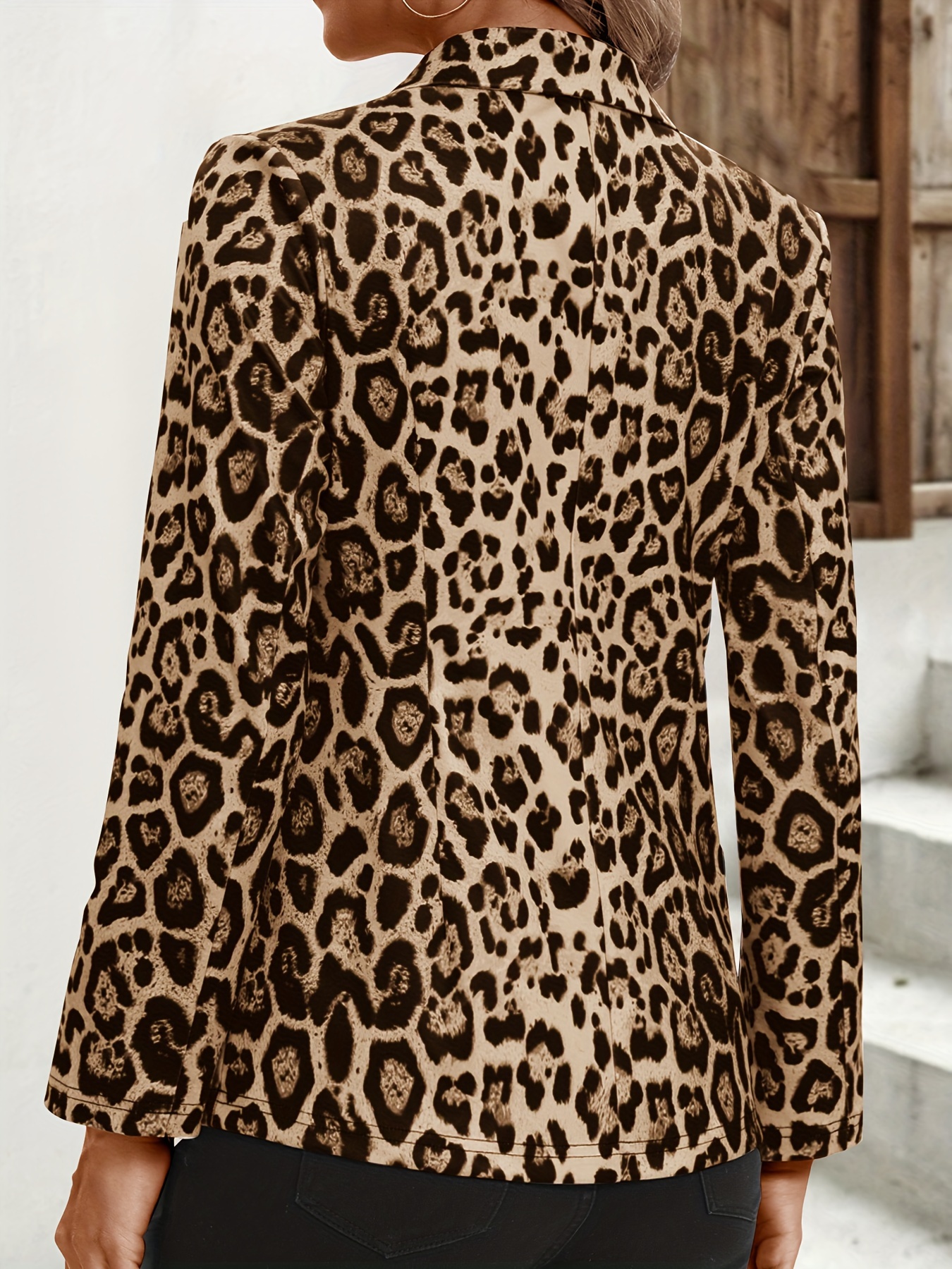 Plus size leopard sales print blazer