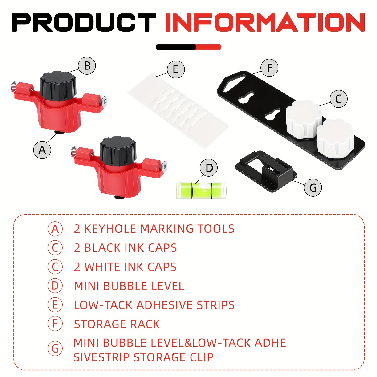 Key Slot Marking Tool, Keyhole Marking Tool Measuring Free Easy Operation  For Plastic 