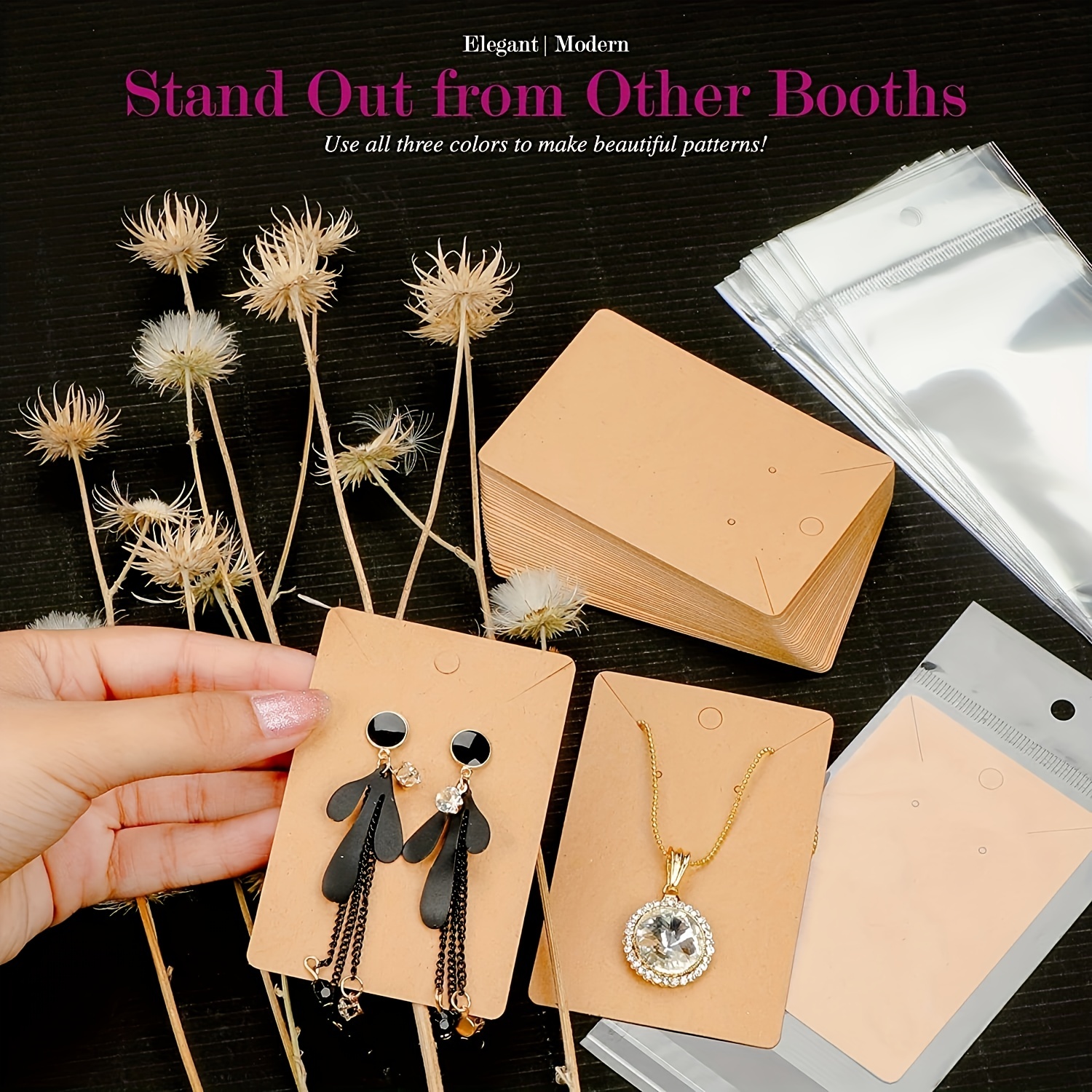 Earrings Clip Jewelry Packaging Display Cards (brown Earring - Temu
