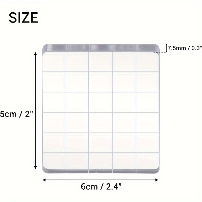 Stamp Blocks Acrylic Clear Stamp Block Tools With Grid - Temu