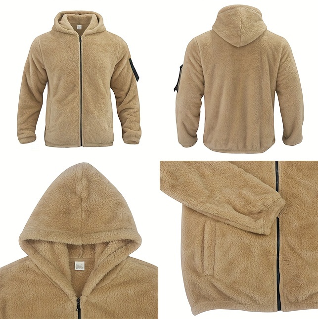 Giacca In Pile Con Zip Intera Con Cappuccio Da Uomo,Giacca Vintage Da  Boscaiolo Con Cappuccio Marrone Caldo Cappotto Patchwork A Quadri Borg  Sherpa Giacca Foderata In Pile Hippie Taglia Grande Per 