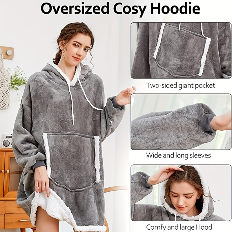 Oversized Hoodie Blanket Sweatshirt,Super Soft Warm Comfortable