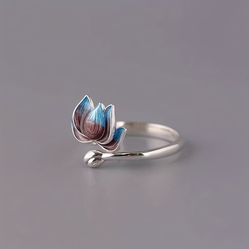 Retro Koi Enamel Colored Adjustable Ring, Unisex