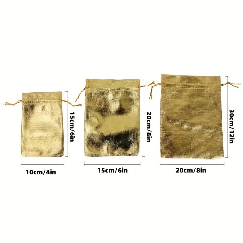 Heavy Duty Golden Drawstring Organza Jewelry Pouches Wedding - Temu