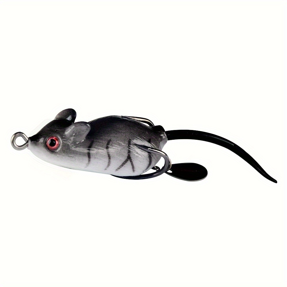 Soft Mice Rat Fishing Lure Topwater Tackle Hook Bass Bait Crankbait Black