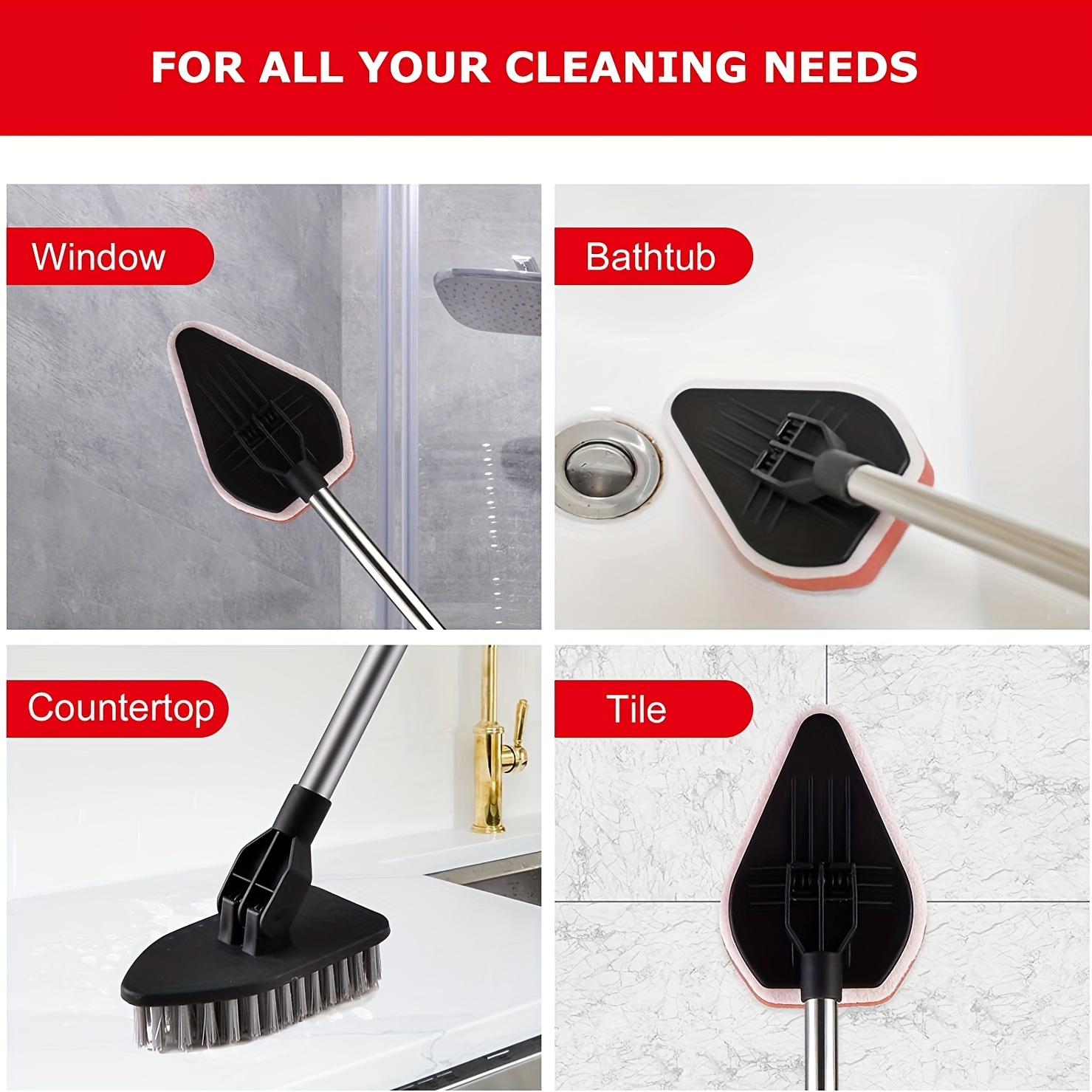 Floor Scrub Brush Shower Scrubber Cleaning Bath Tub And Tile Scrubber Brush  Long Handle Detachable Stiff Bristles For Cleaning Shower Bathroom Kitchen  Balcony Wall - Temu