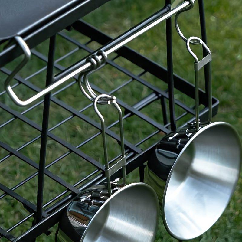 300ml Portable Stainless Steel Bowl for Camping with Foldable Handle