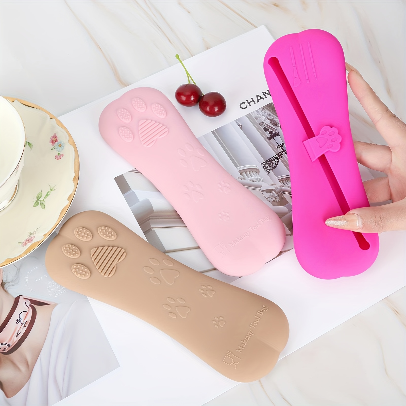Silicone Makeup Brush Holder Stand Multipurpose Cosmetic Travel