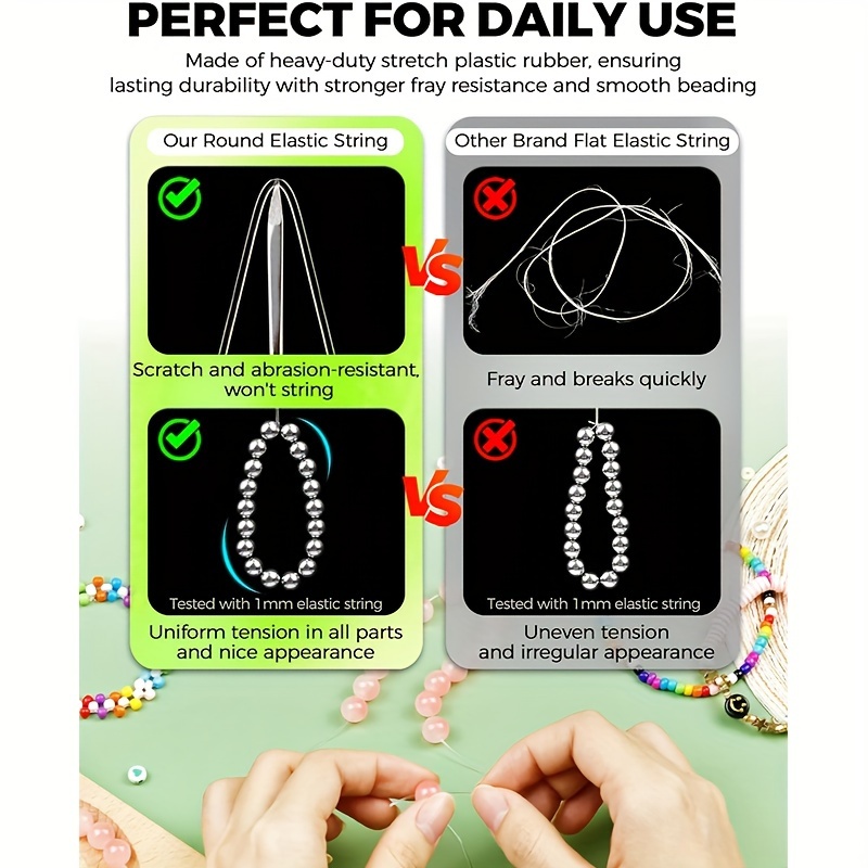 Elastic String Cord Crystal Clear Stretchy String Bracelets - Temu