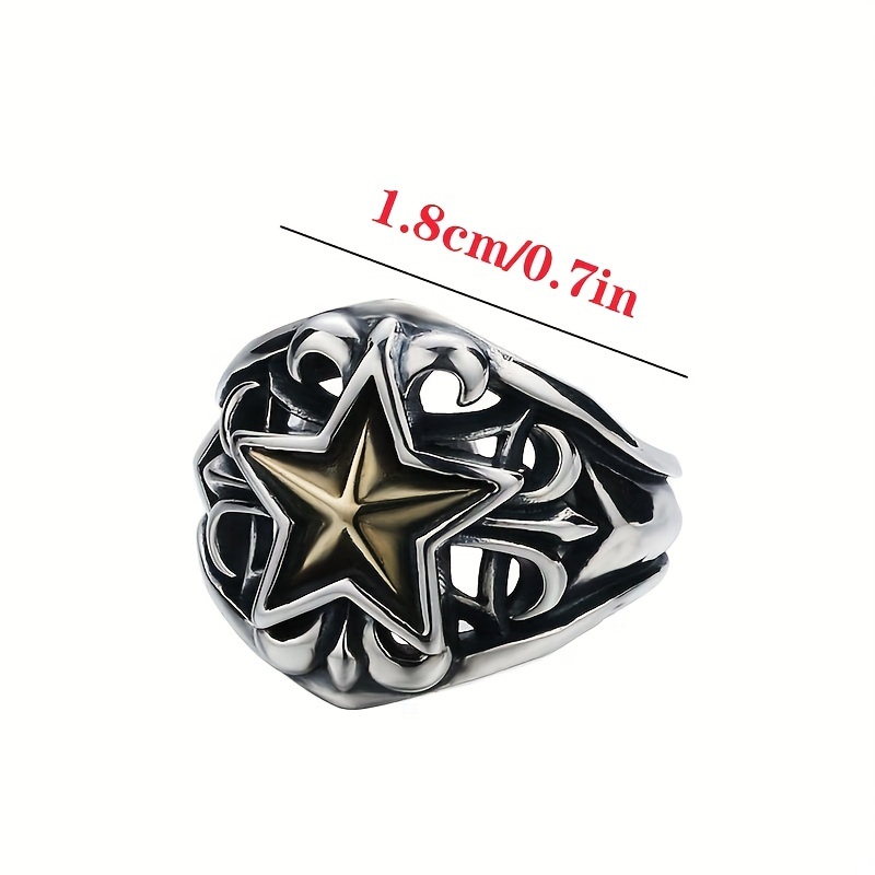Pentagram Hollow Out Men's Ring