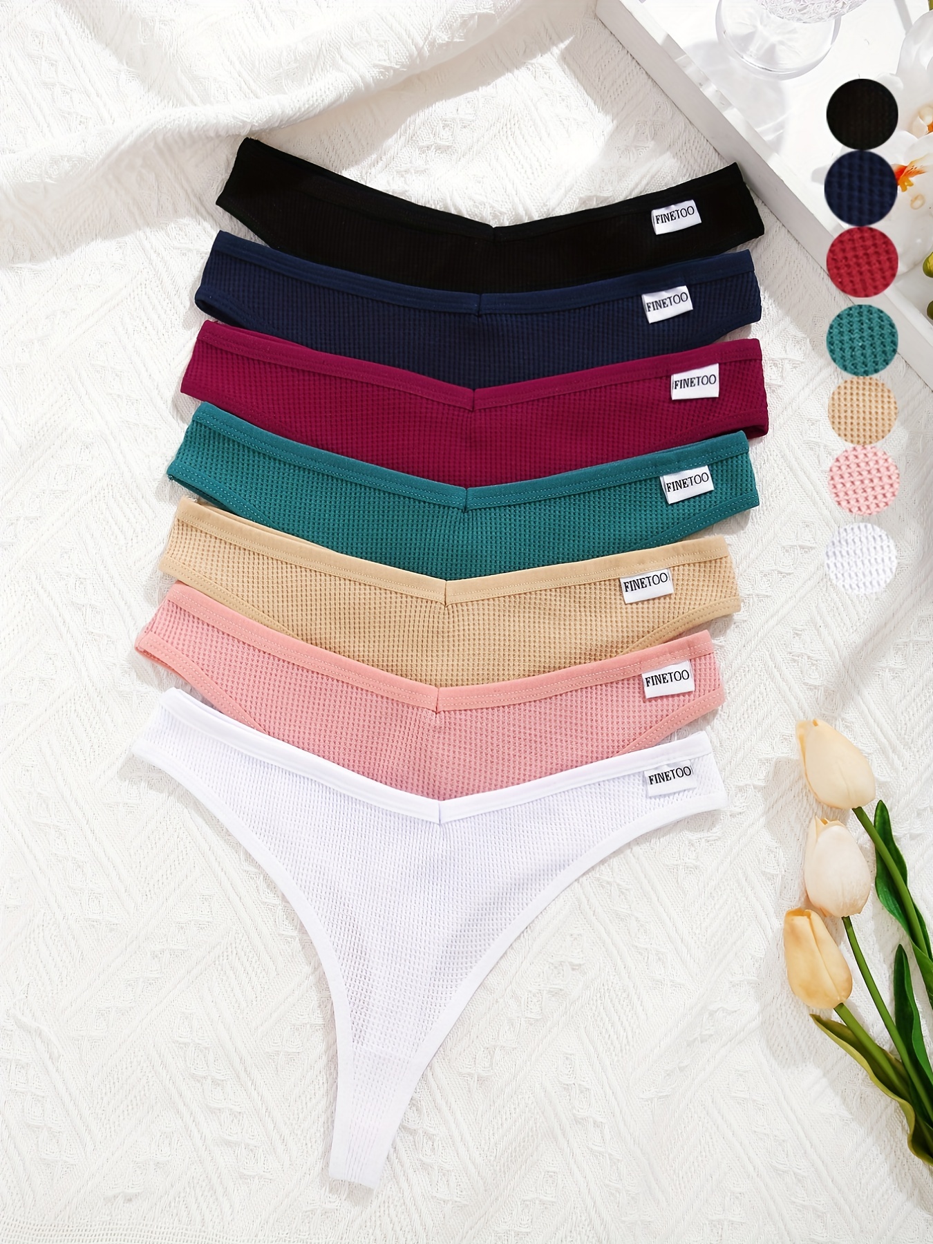 Assorted Comfortable Bikini Panties Stretchy Solid Color - Temu Canada