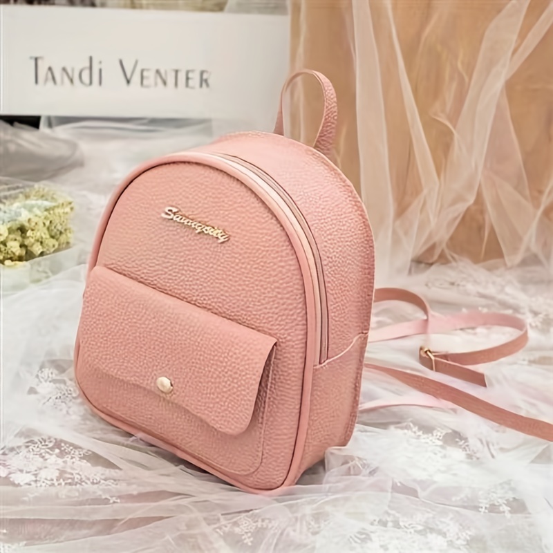 Fashion Embossed Pu Leather Backpack, Simple Casual Versatile Women's Bag,  Perfect For Travel And Daily Use, Simple Solid Color Pu Leather Women's  Backpack - Temu