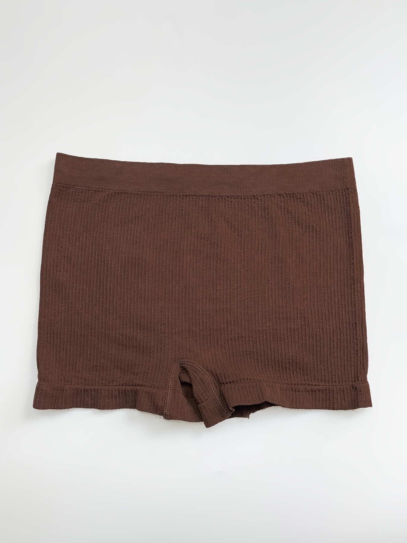 Rib Knitted Panties Brown