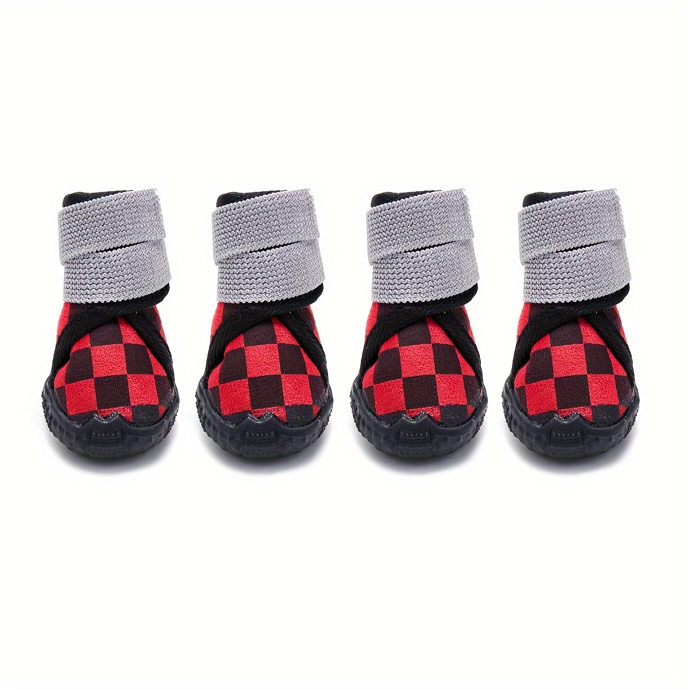4pcs thickened boots red pet shoes soft dog Temu