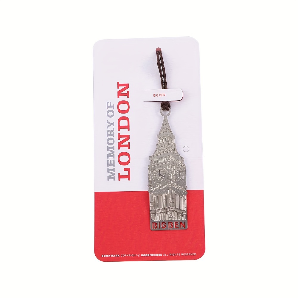 1pc Metal Hollow Bookmark, London Bigben Statue Of Tower Of Mark Page Metal Bookmark For School Office