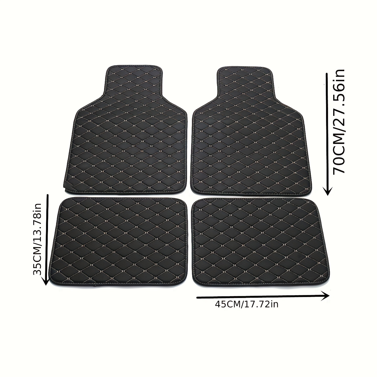 4pcs Waterproof Car Floor Mats Front & Rear Leather Car Carpet