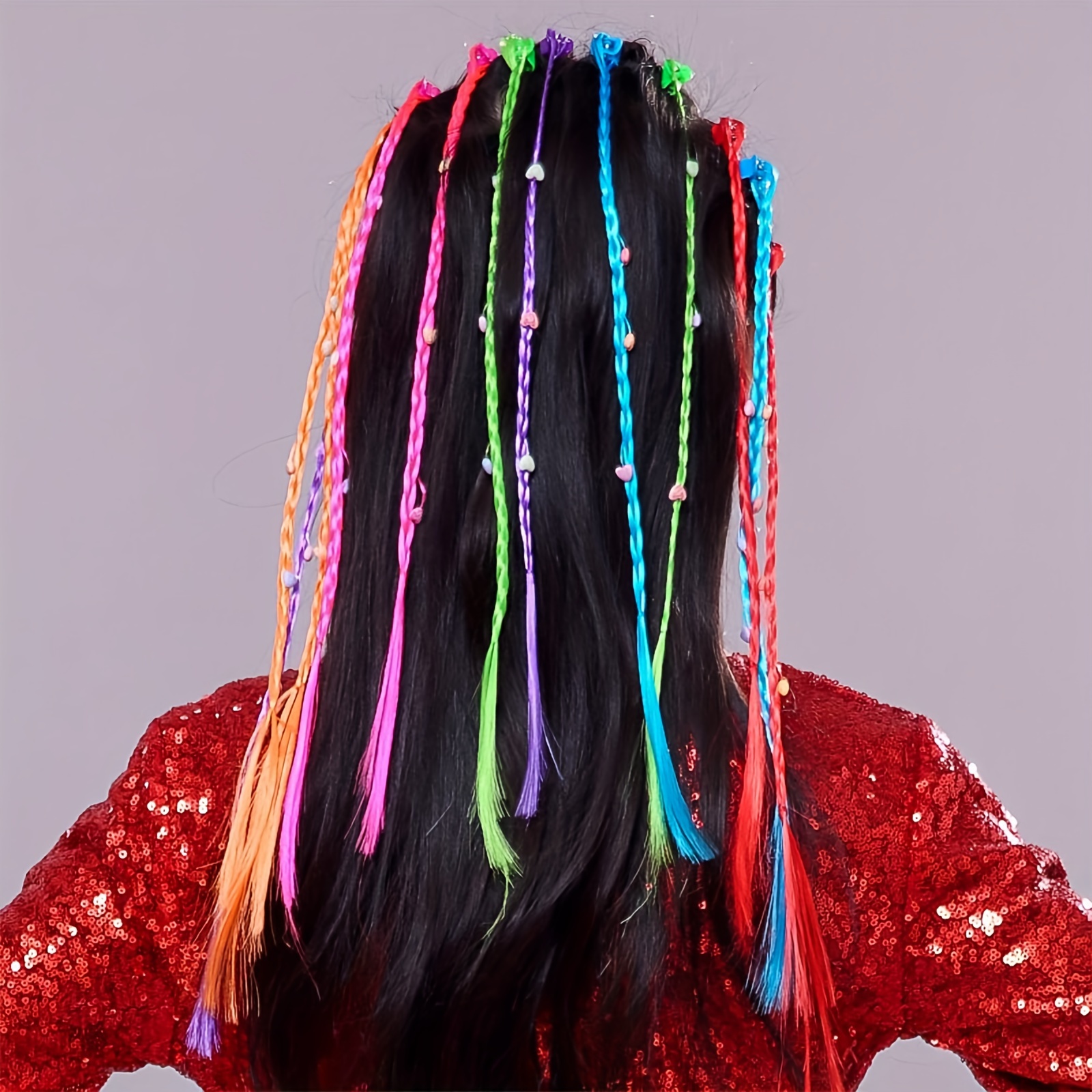 36pcs, adorable beautiful hair extension clips, beads decor long braid hairpieces, girls new year party supplies, gift cosplay dress up hair accessories photo props | Today's Deals | Temu