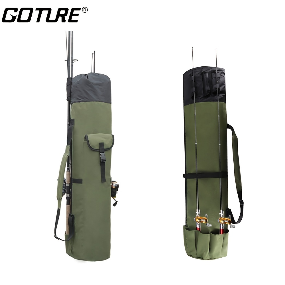 Military Green)MultiFunctional Fishing Rod Reel Storage Bag Pole