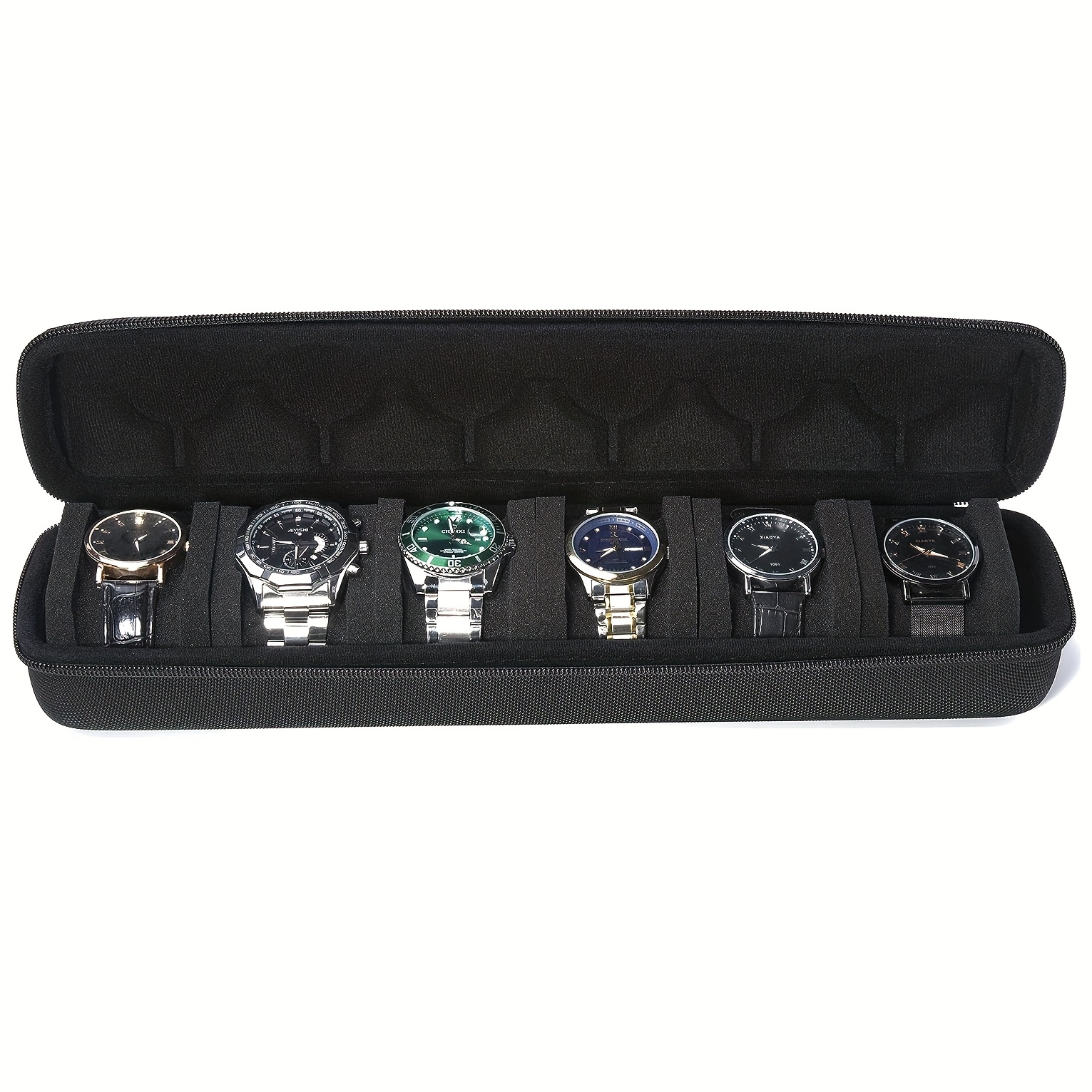 

Hard-shell 6 Slots Watch Storage Case For Travel And Home Organization, With Soft Watch Pillow