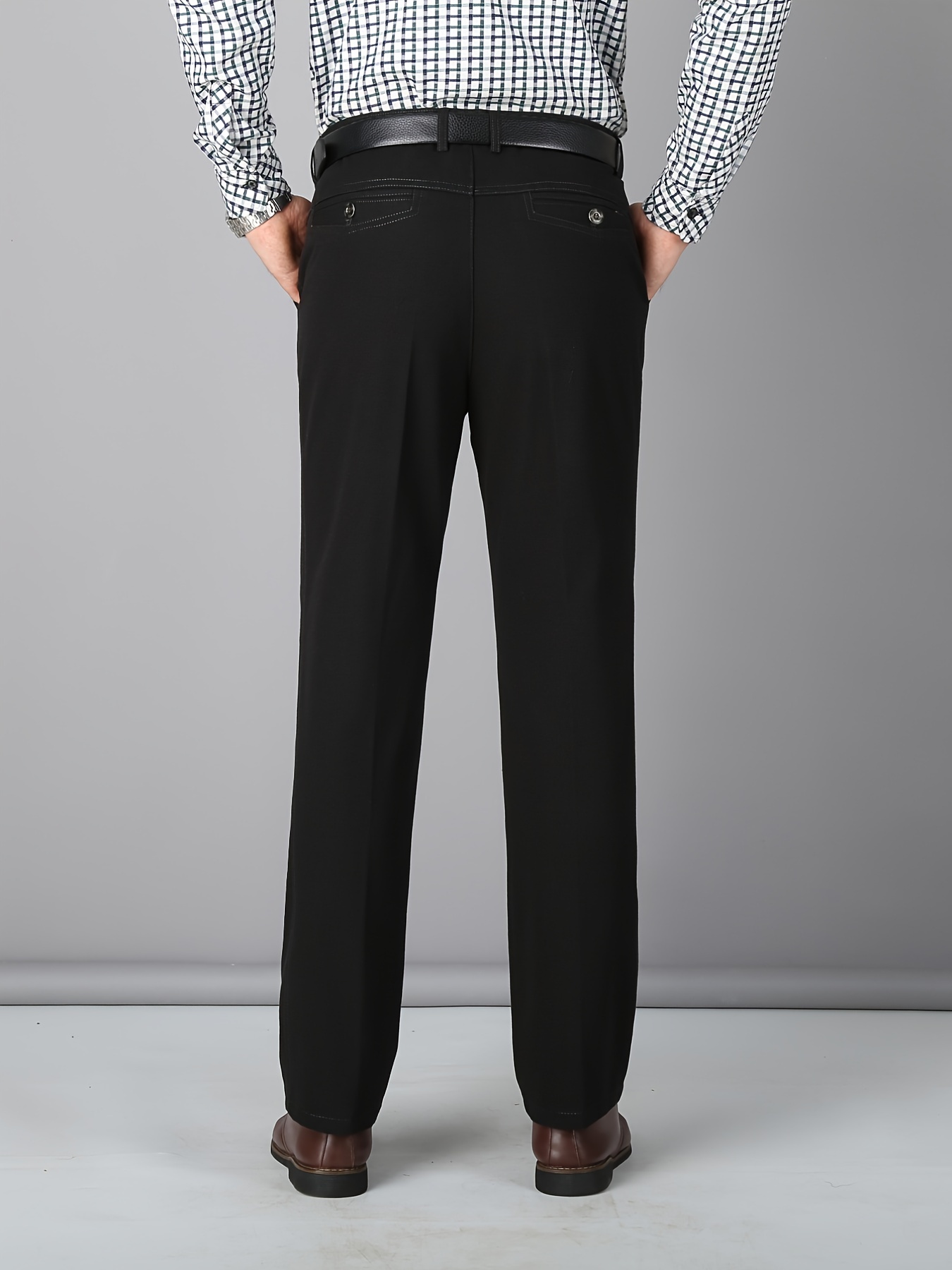 Men's Cotton Formal Trousers - Solid Black