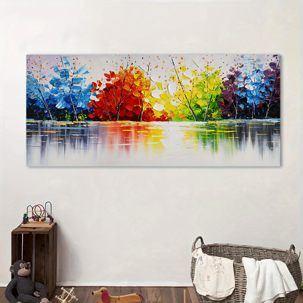 1pc Pittura Stampata In HD Albero Astratto Paesaggio Dipinto Decorativo Su  Tela, Poster Su Tela, Stampa
