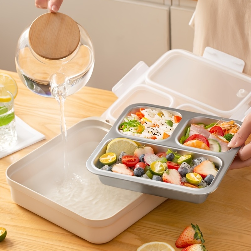  AIYoo Divided Plate with Lid for Adults 304 Stainless