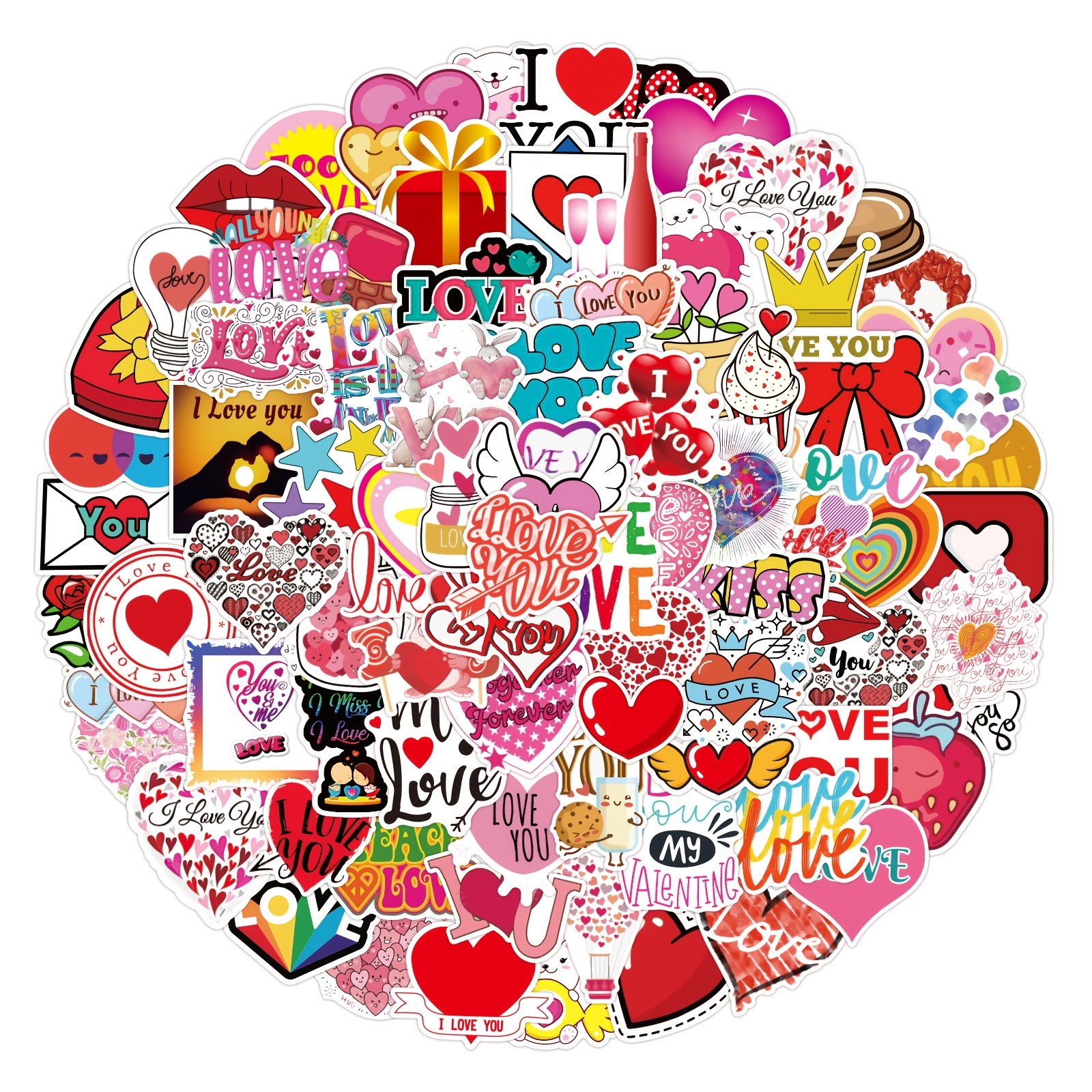 Cartoon Love Sticker - Temu