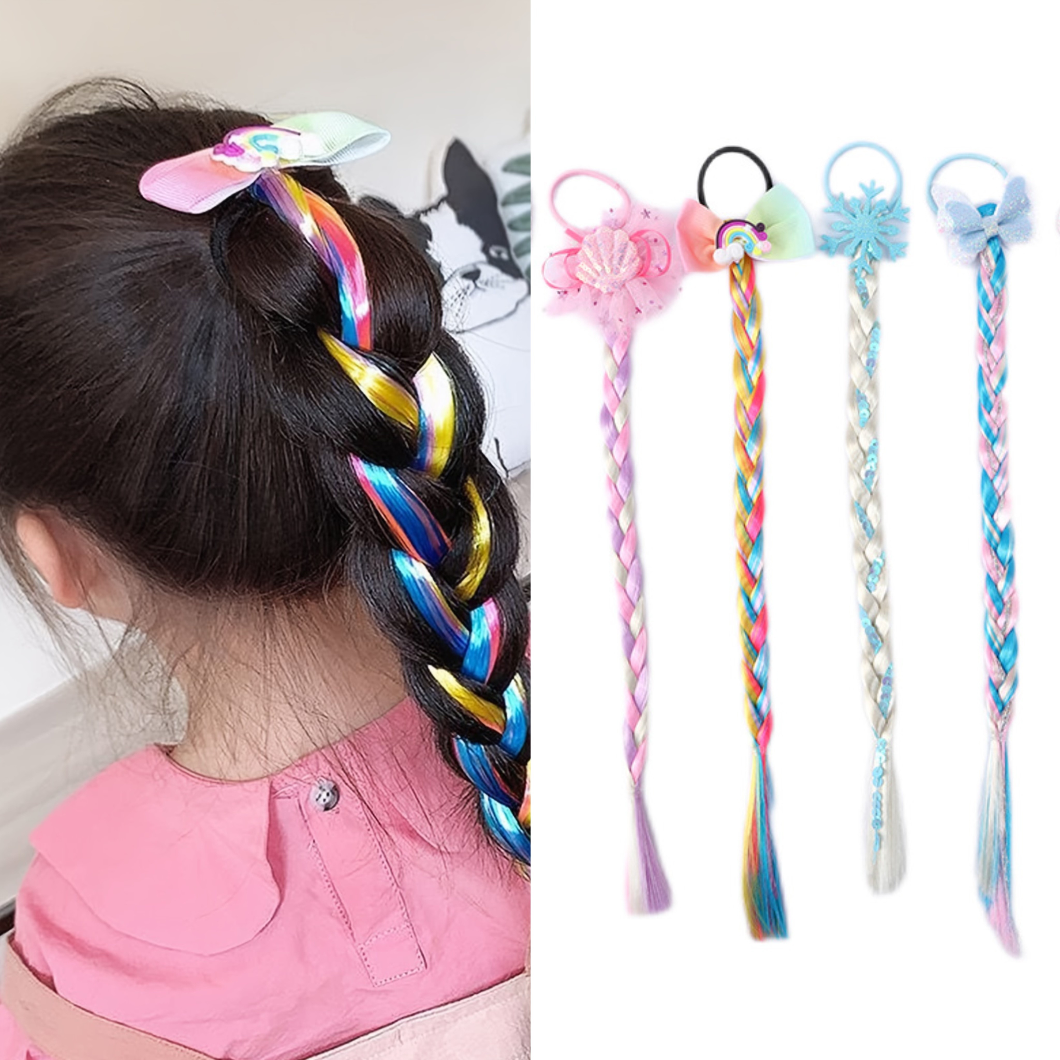 18pzas. Extensiones Cabello Colores Niños Pinzas Accesorios - Temu