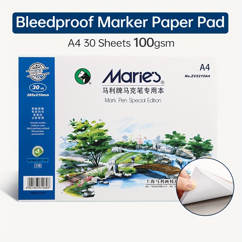 Premium Marker Paper Pad Bleedproof Smooth Strokes Drawing - Temu
