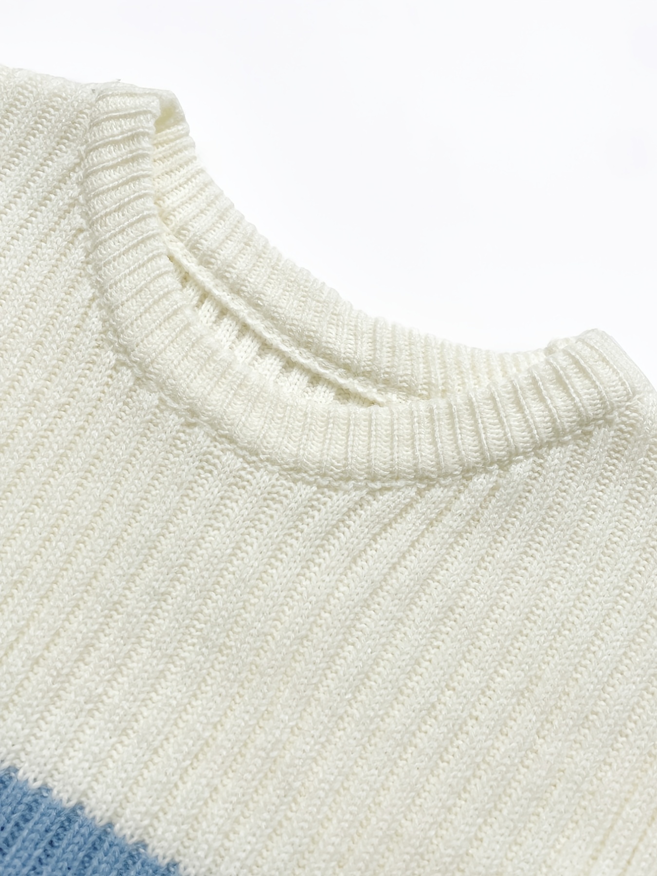 Men's Chunky Vintage Colorblock Striped Print Round Neck Sweater-企业官网