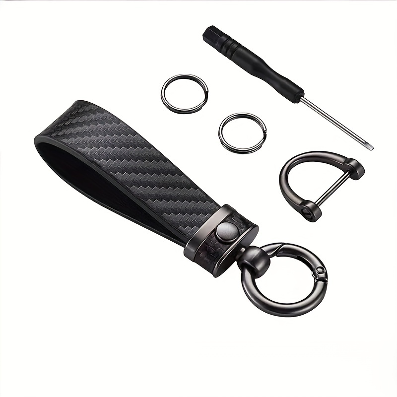  DEKEWEI Carbon Fiber Style Car Keychain Microfiber